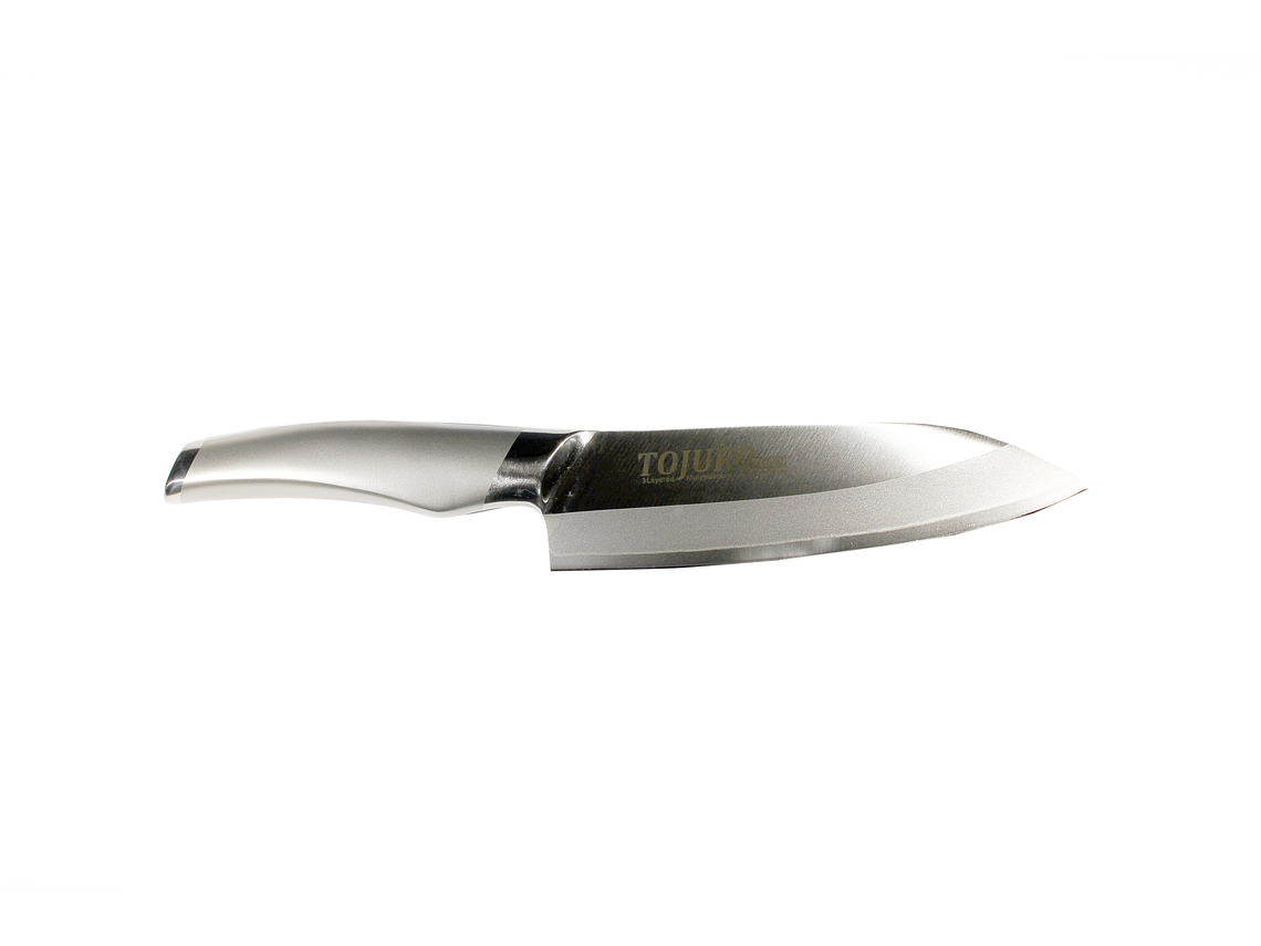 TOJURO All Stainless MoVa Clad steel SANTOKU hoja 170mm (TJ-130) 4