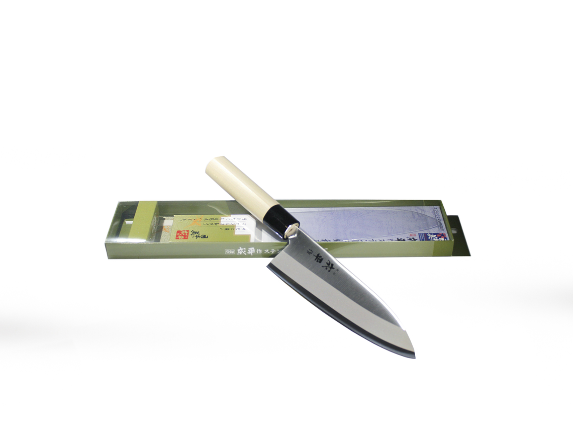 Reigetsu (ex Narihira #9000), mango de magnolio, Stainless Steel, SANTOKU traditional style, hoja 165mm 2