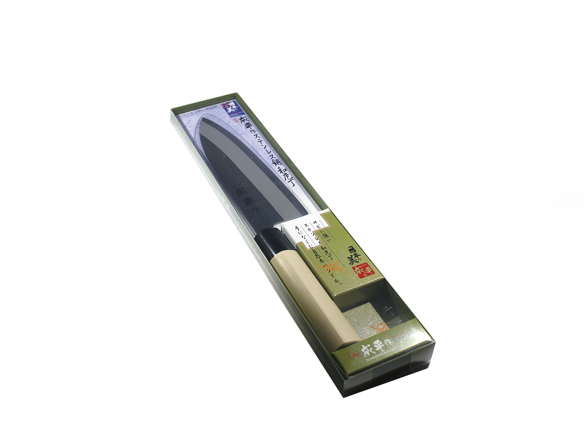 Reigetsu (ex Narihira #9000), mango de magnolio, Stainless Steel, SANTOKU traditional style, hoja 165mm 3