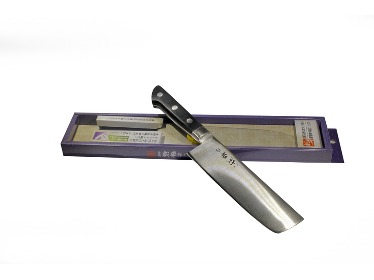 Reigetsu, MOLYBDENUM Steel With Bolster, NAKIRI, hoja 160mm  2