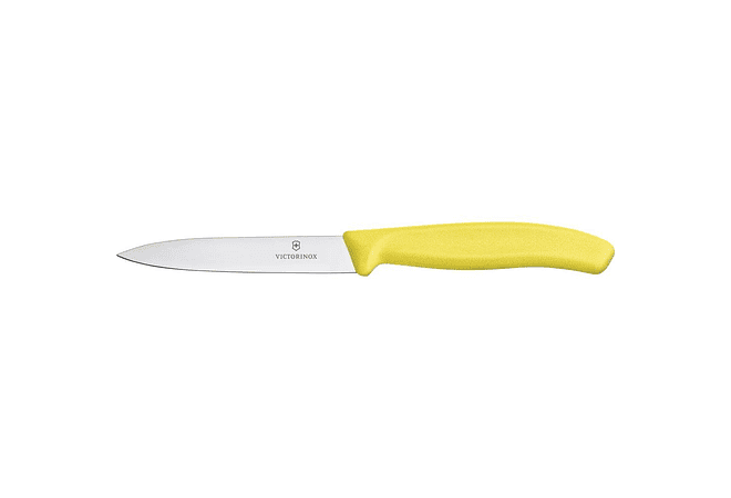 Victorinox Swiss Classic, cuchillo para verdura, Puntiagudo. mango AMARILLO hoja de 10 cm