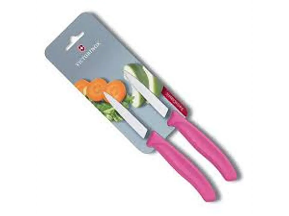Set 2 Cuchillo Peladores. Puntillas. Rosado. Hoja 80 mm. 1