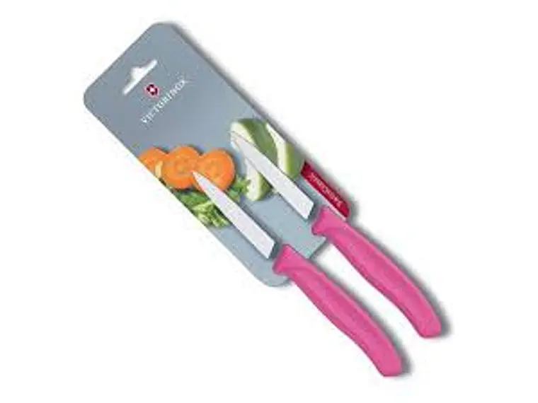 Set 2 Cuchillo Peladores. Puntillas. Rosado. Hoja 80 mm. 1