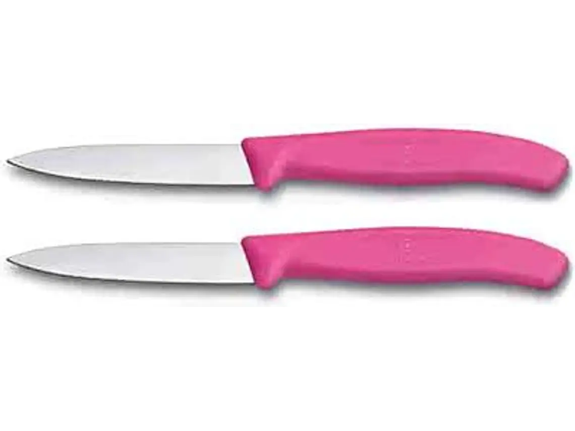 Set 2 Cuchillo Peladores. Puntillas. Rosado. Hoja 80 mm. 2