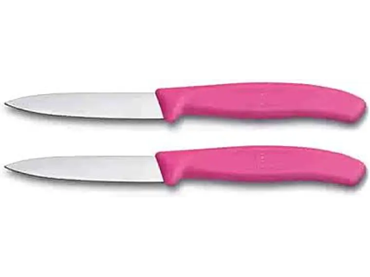 Set 2 Cuchillo Peladores. Puntillas. Rosado. Hoja 80 mm. 2