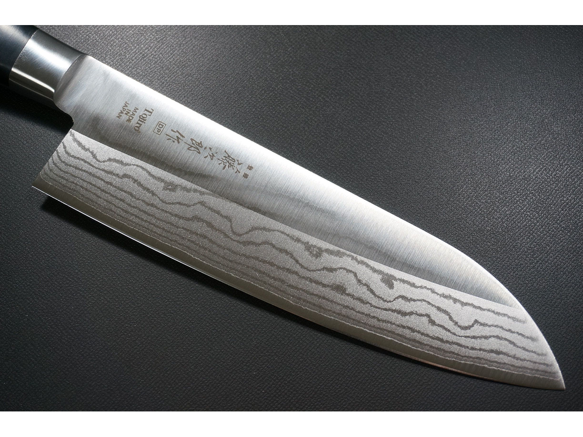 Cuchillo Santoku. Acero Damasco. Bolster. Hoja 170 mm. 1