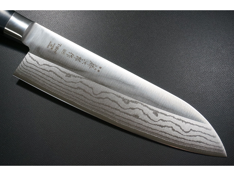 Cuchillo Santoku. Acero Damasco. Bolster. Hoja 170 mm. 1