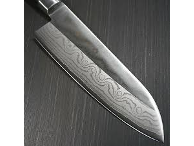 Cuchillo Santoku. Acero Damasco. Bolster. Hoja 170 mm. 3