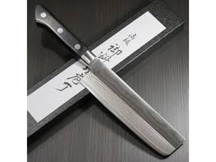 Cuchillo Nakiri. Acero Damasco. Bolster. Hoja 165 mm. 3