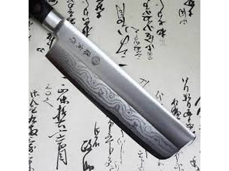 Cuchillo Nakiri. Acero Damasco. Bolster. Hoja 165 mm. 2