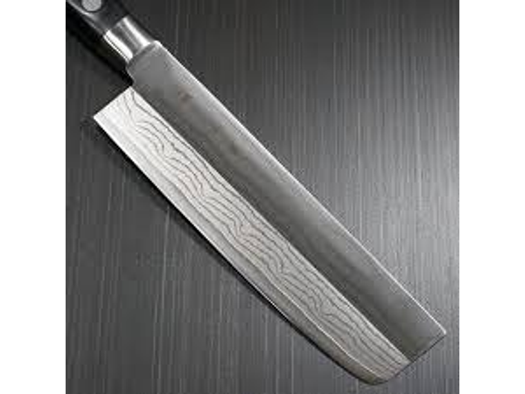 Cuchillo Nakiri. Acero Damasco. Bolster. Hoja 165 mm. 5