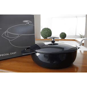 CACEROLA UNILLOY, ESMALTE BLACK, 22 CM DIAMETRO, 3.8 LITROS