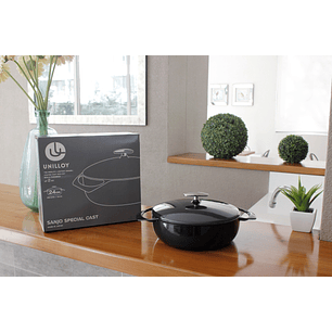 CACEROLA UNILLOY, ESMALTE BLACK, 22 CM DIAMETRO, 3.8 LITROS