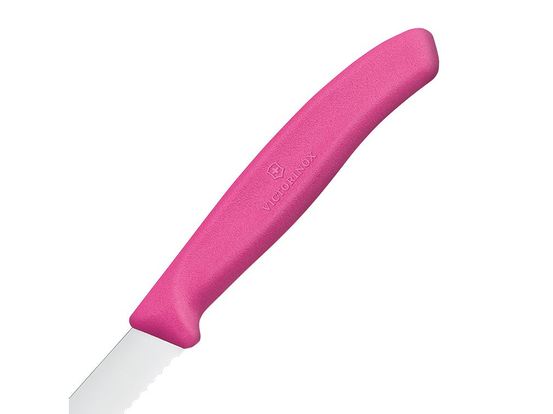 Victorinox, Swiss Classic, Cuchillo para verdura, Filo dentado, Rosado, Hoja 8cm 3
