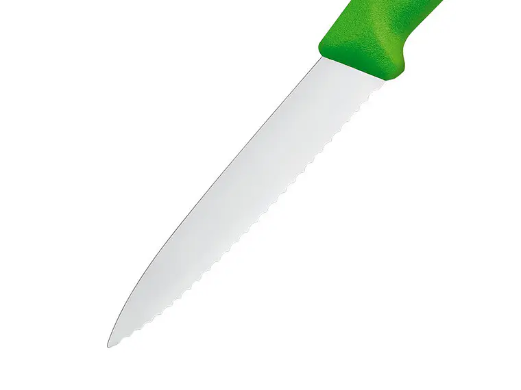 Cuchillo Pelador. Puntilla. Filo Dentado. Verde. Hoja 80 mm. 2