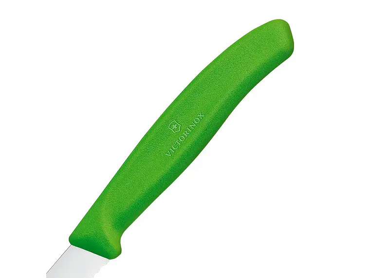 Cuchillo Pelador. Puntilla. Filo Dentado. Verde. Hoja 80 mm. 3