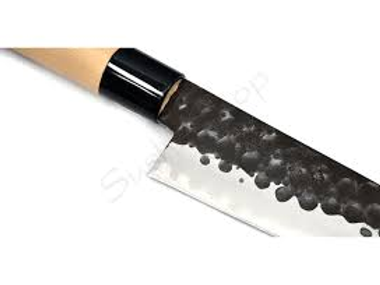 TOJIRO, DP  Hammered Finish with wood handle, NAKIRI, 165mm (F-1113) 3