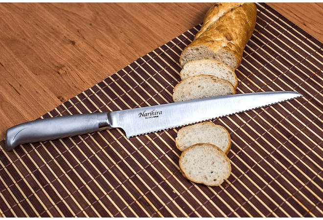 NARIHIRA #5000  All Stainless, CUCHILLO para PAN, 215mm de hoja (FC-63)