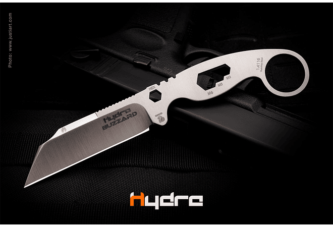 HYDRA , BUZZARD WHITE HAWK Karambit Filo Liso, hoja 8 cms.