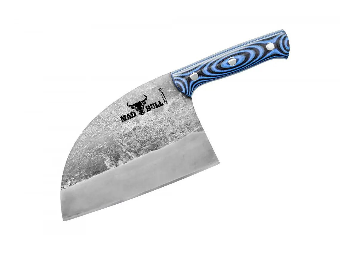 Cuchillo de Chef Serbio Mad Bull. Azul. Hoja 180 mm. 1