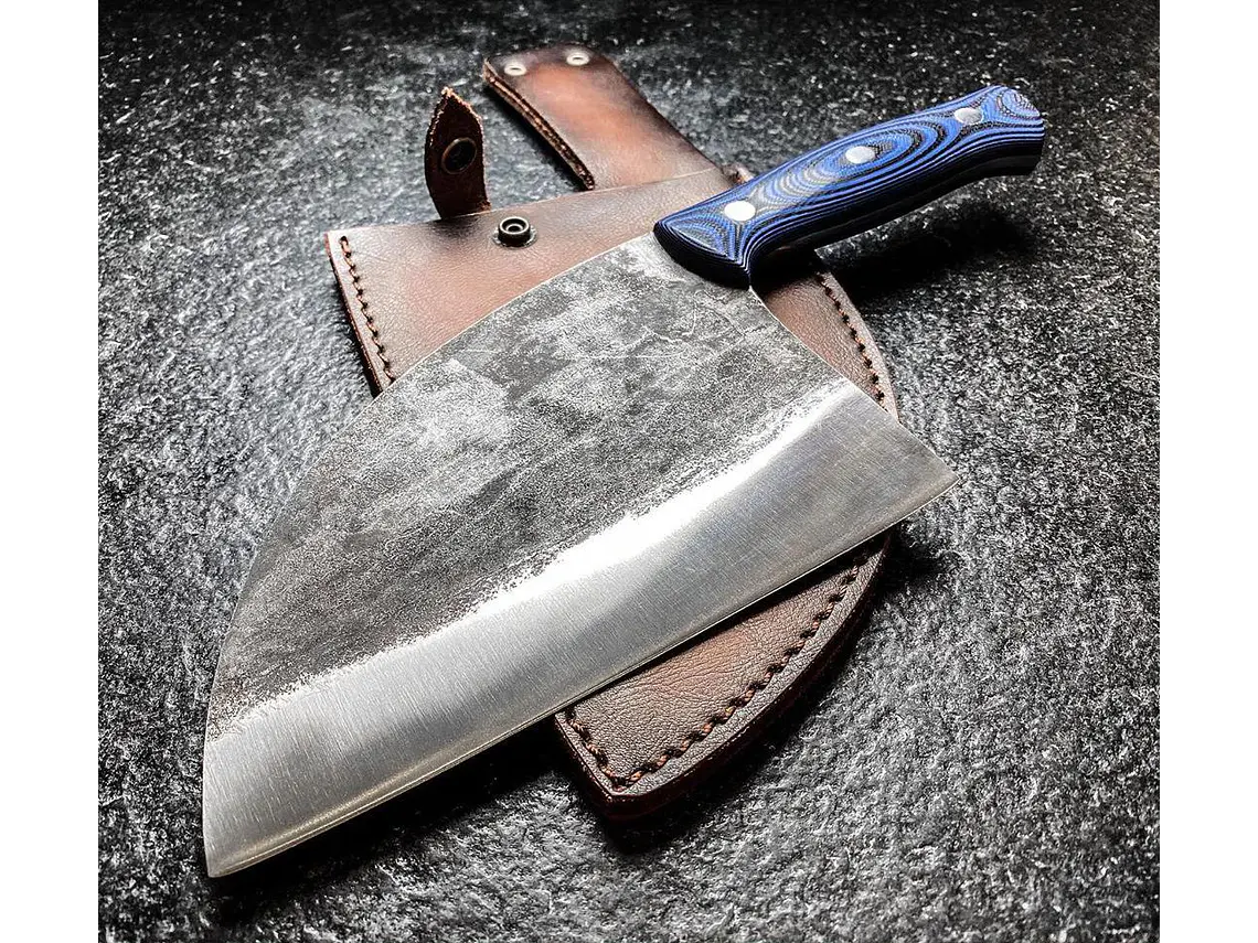 Cuchillo de Chef Serbio Mad Bull. Azul. Hoja 180 mm. 2