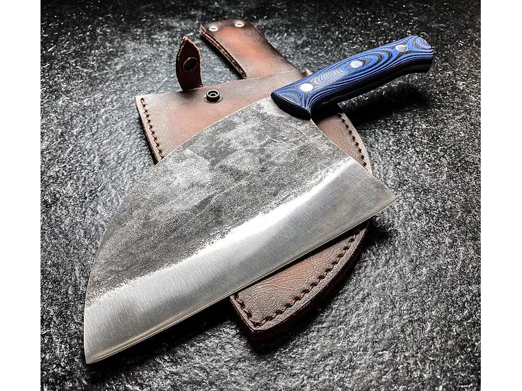 Cuchillo de Chef Serbio Mad Bull. Azul. Hoja 180 mm. 2