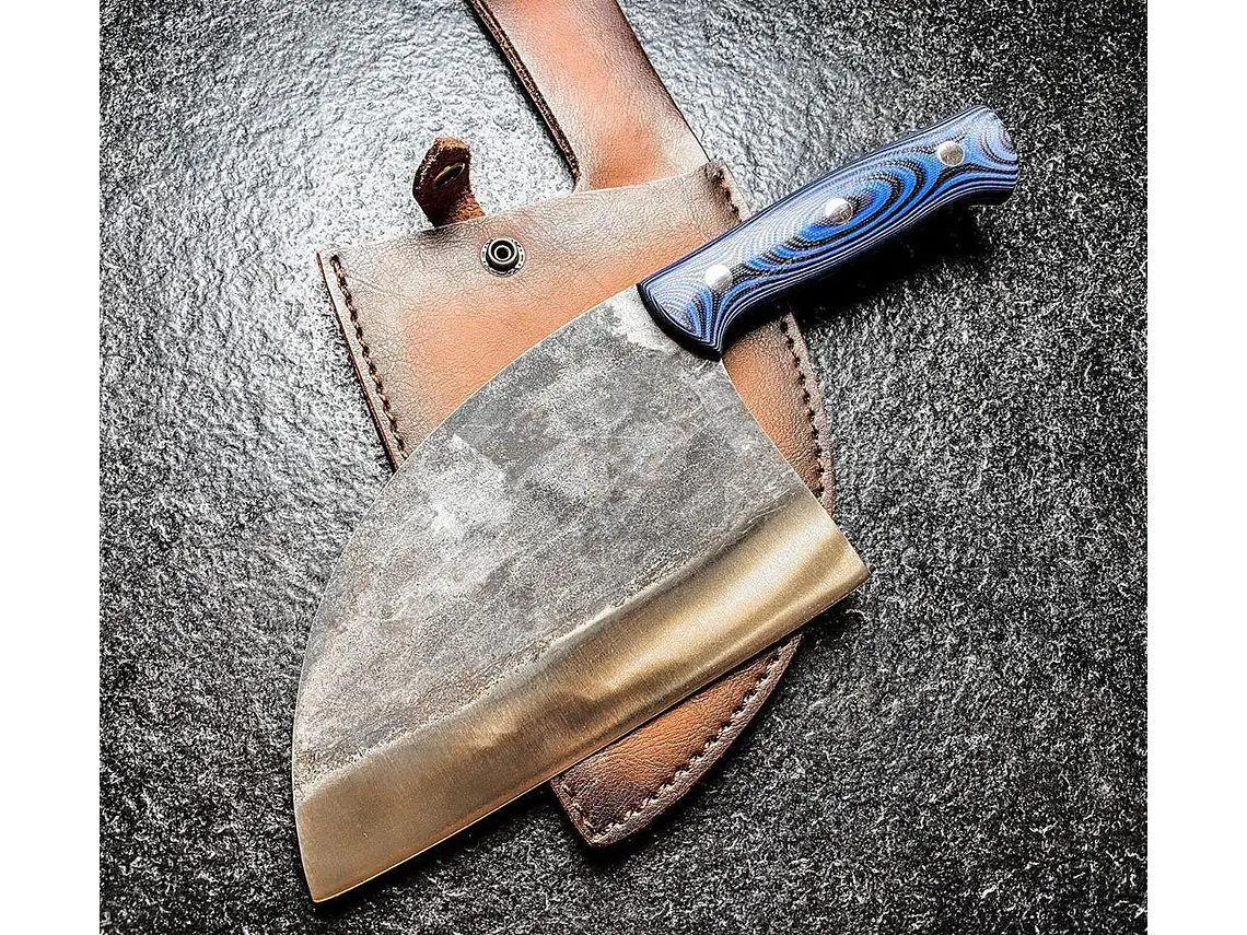 Cuchillo de Chef Serbio Mad Bull. Azul. Hoja 180 mm. 3