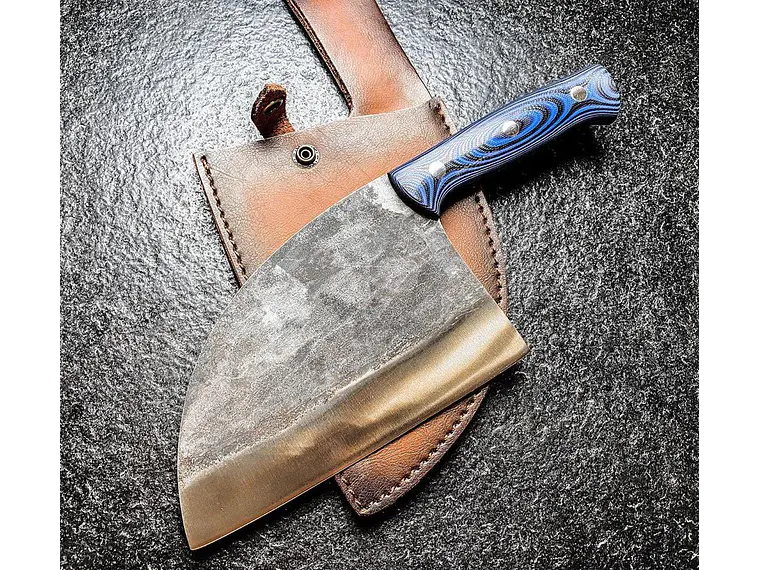 Cuchillo de Chef Serbio Mad Bull. Azul. Hoja 180 mm. 3