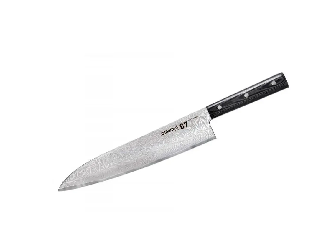 Cuchillo Grand Chef. Acero Damasco. Hoja 240 mm.  1