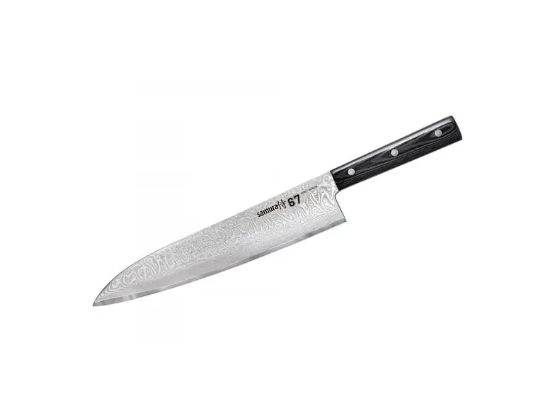 Cuchillo Grand Chef. Acero Damasco. Hoja 240 mm.  1