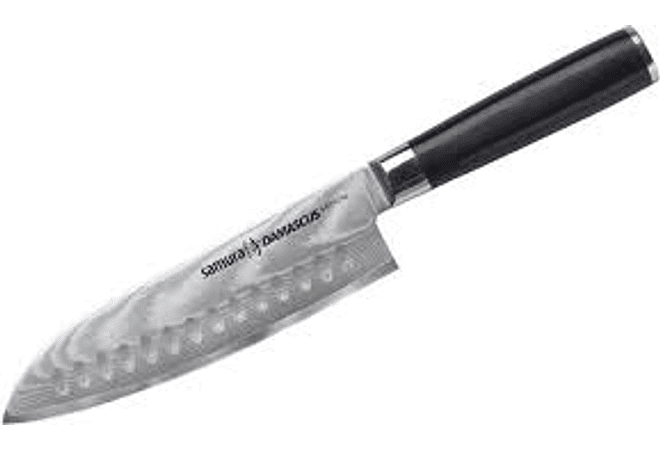 SAMURA Damascus Santoku knife, hoja de 180mm