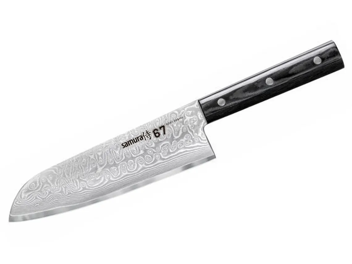 Cuchillo Santoku. Acero Damasco. Hoja de 180 mm. 3