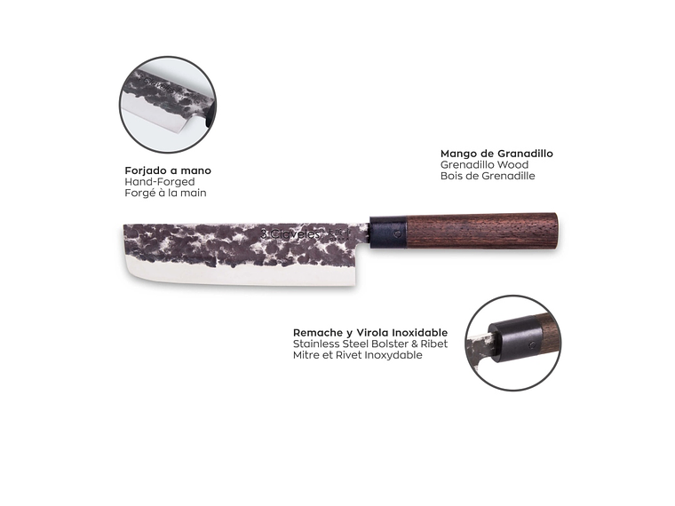3 Claveles , Cuchillo USUBA OSAKA Verdurero, 18 cm. 2