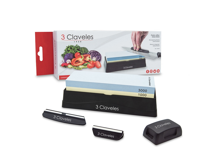 3 Claveles , PIEDRA DE AFILAR #1000/#3000 + DOS GUÍAS  y RECTIFICADOR  5