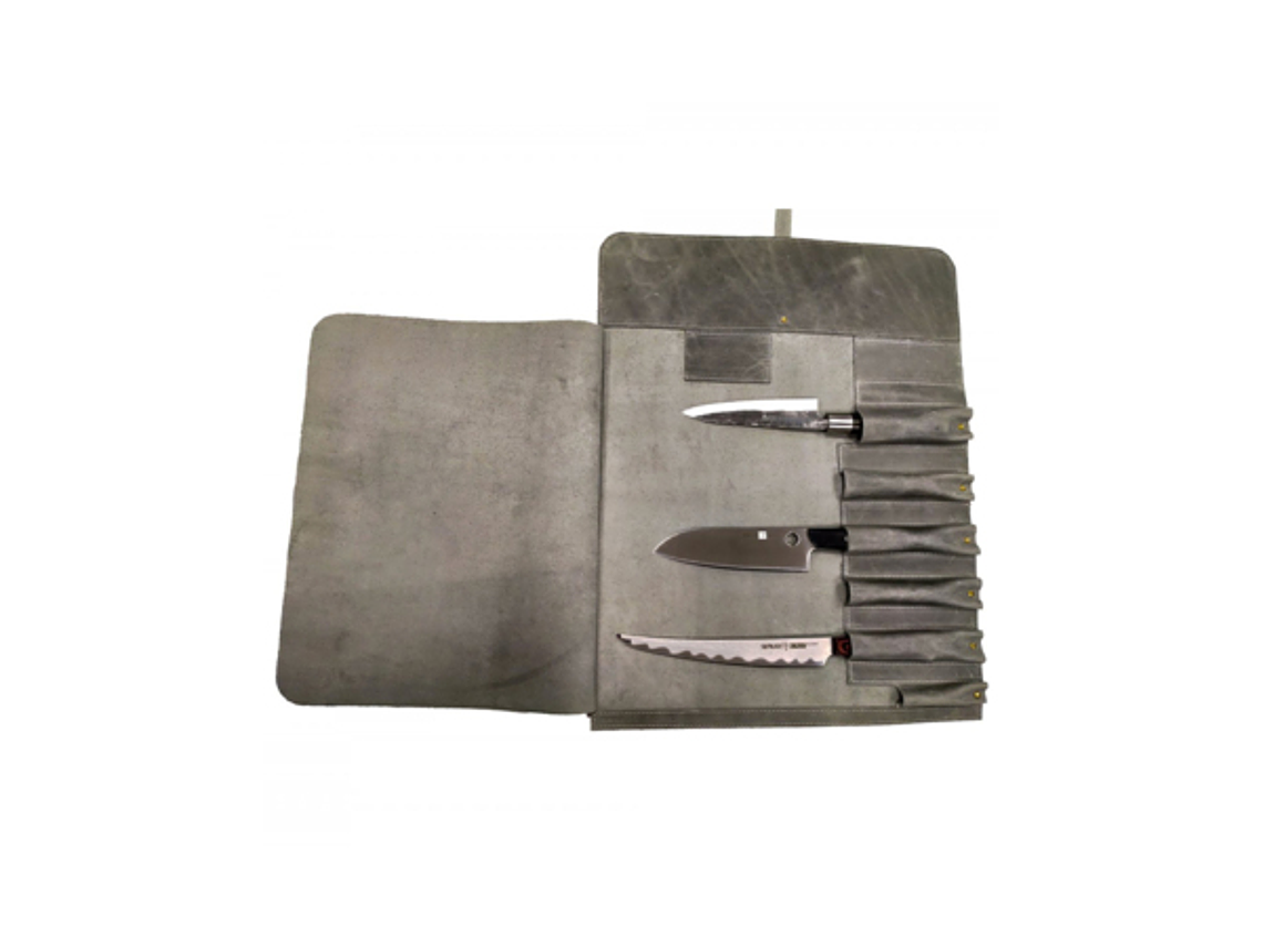 Samura Porta cuchillos de cuero color marrón 2