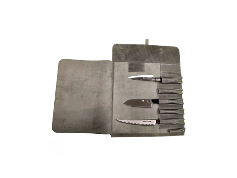 Samura Porta cuchillos de cuero color marrón 2