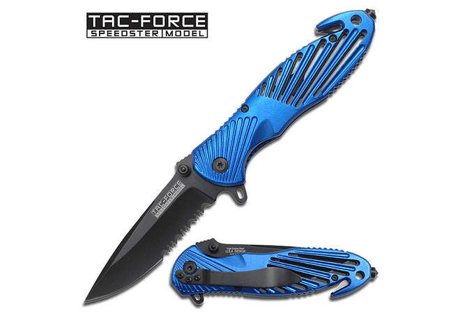 TAC-FORCE,Navaja Tactica y Rescate BLUE, 11cm 