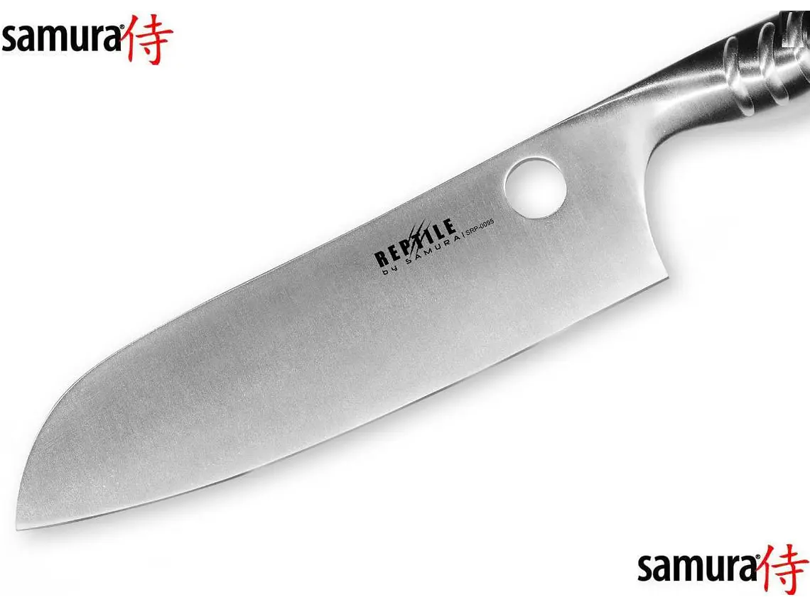 Cuchillo Santoku. Mango Acero Inoxidable. Hoja 170 mm. 4