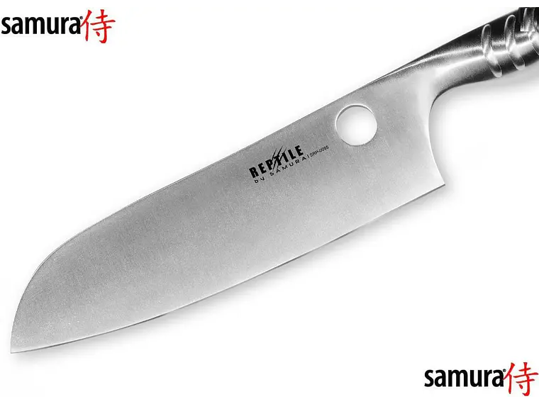 Cuchillo Santoku. Mango Acero Inoxidable. Hoja 170 mm. 4