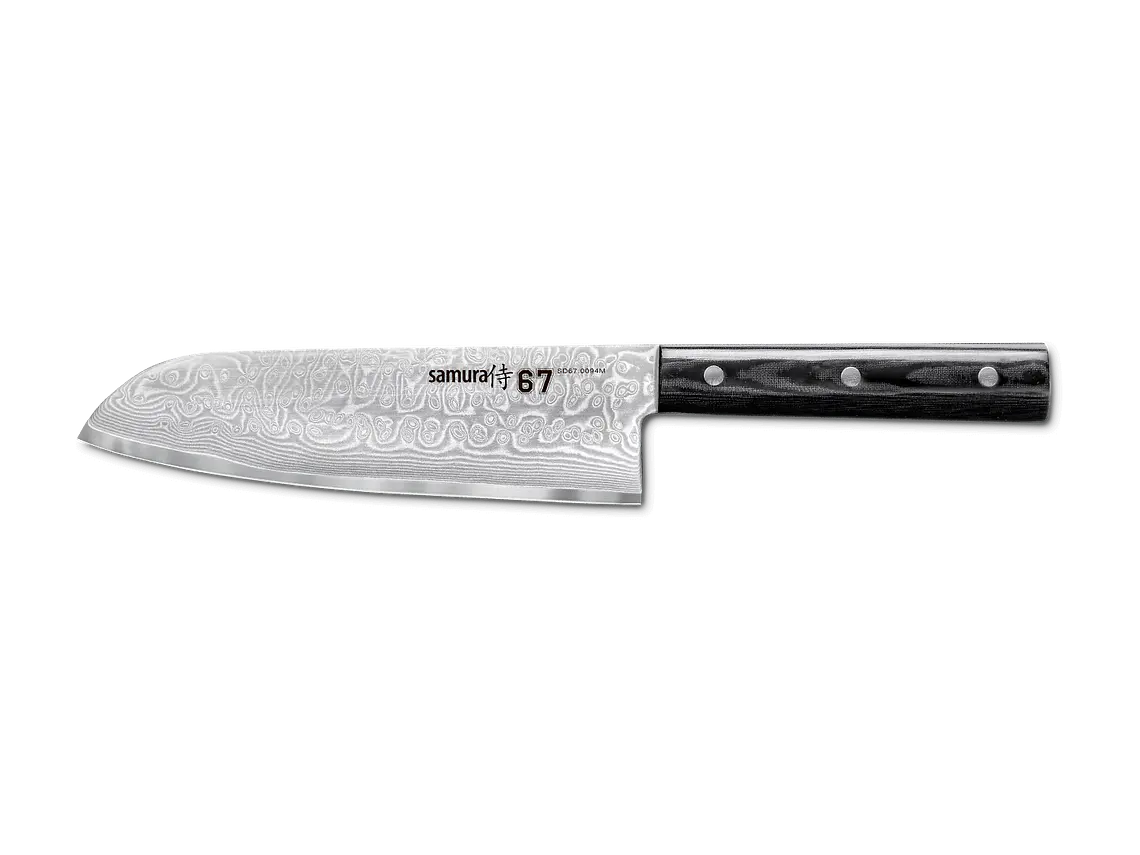 Cuchillo Santoku. Acero Damasco. Hoja 175 mm. 1