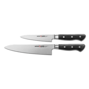 SAMURA PRO-S Set de 2 cuchillos, Chef de 200mm, Pelador de 115mm 