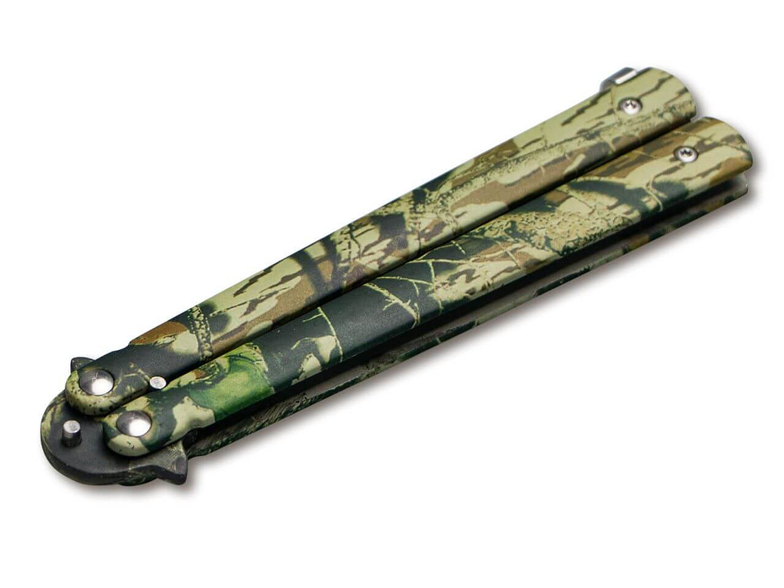 Boker Magnum Balisong Camo largo de hoja 10,5cm 2