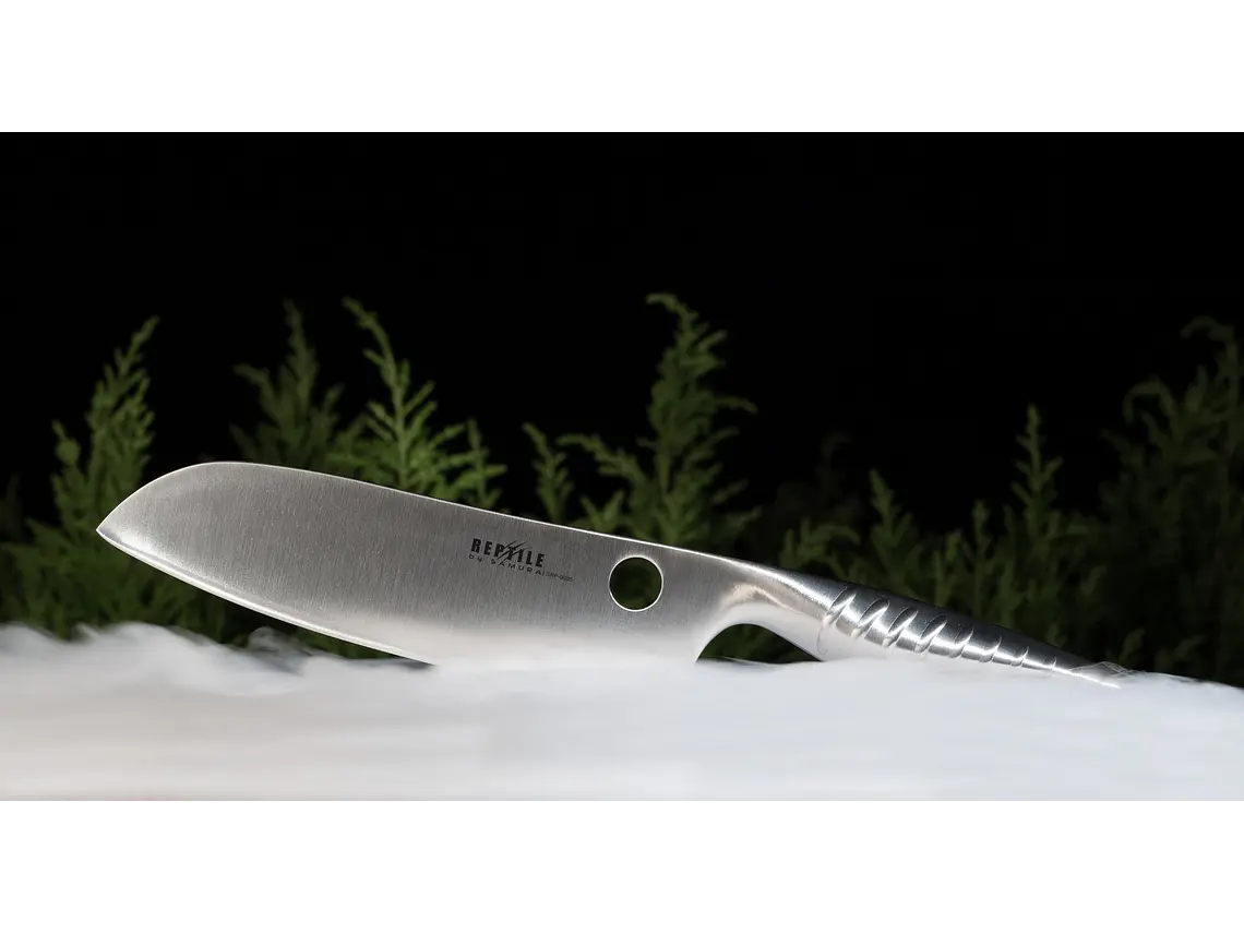 Cuchillo Santoku. Mango Acero Inoxidable. Hoja 170 mm. 7