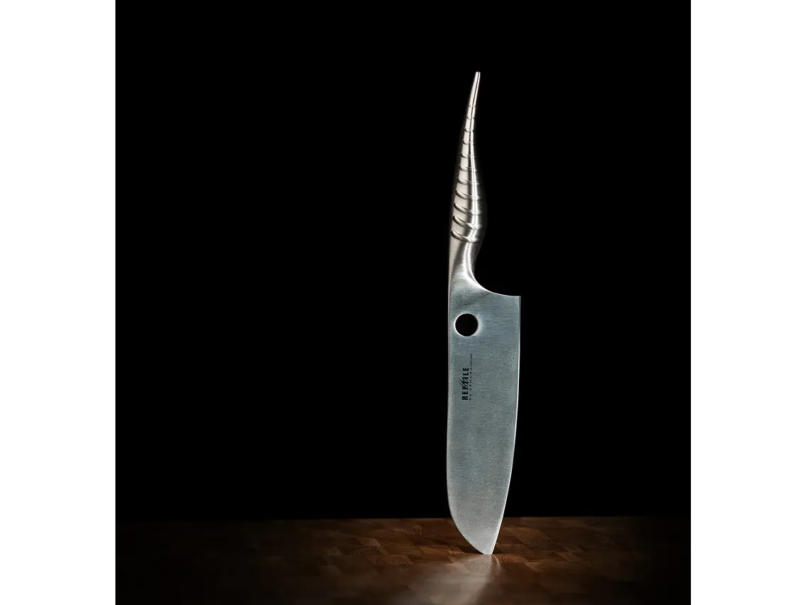 Cuchillo Santoku. Mango Acero Inoxidable. Hoja 170 mm. 5