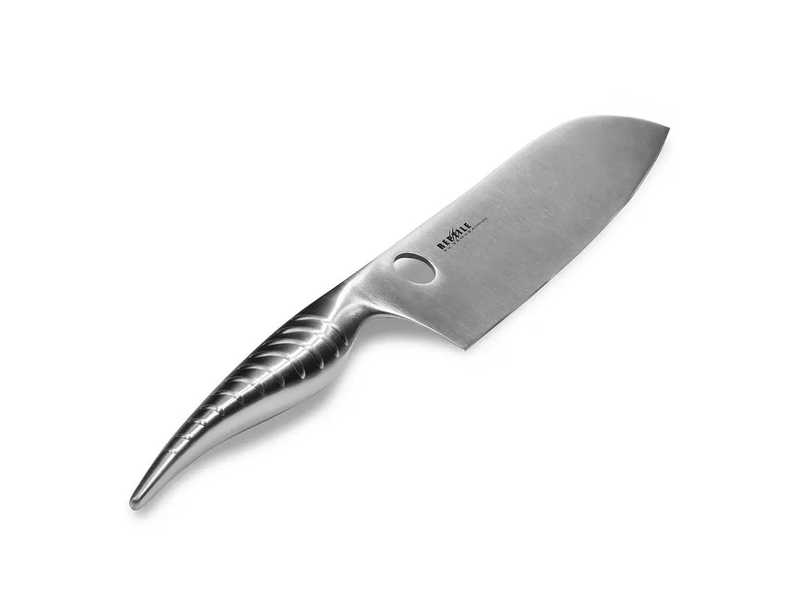 Cuchillo Santoku. Mango Acero Inoxidable. Hoja 170 mm. 6