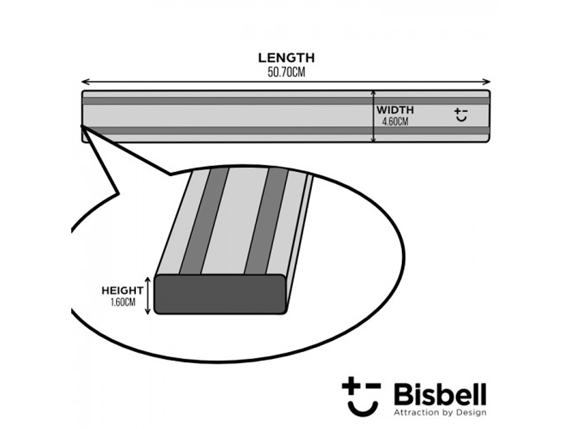 Barra magnética para 10 cuchillos. Alumnio. 50 cm. 4