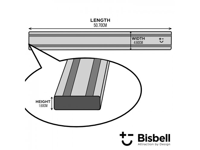 Barra magnética para 10 cuchillos. Alumnio. 50 cm. 4