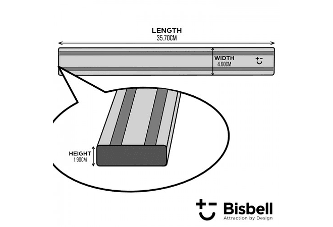 Bisbell bisichef barra magnética de aluminio 35cm