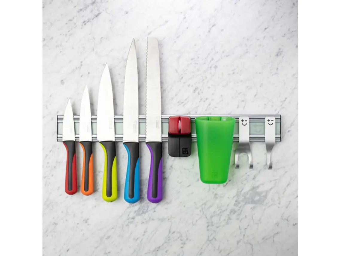 Barra magnética 45 cm. Set 5 cuchillos y accesorios. 2