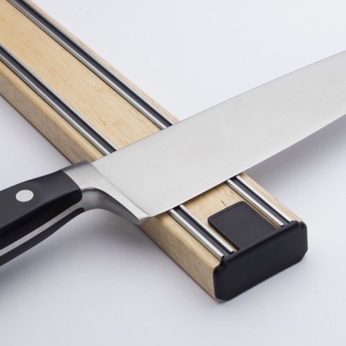 Barra magnética para 6 cuchillos. Rubberwood. 30 cm.